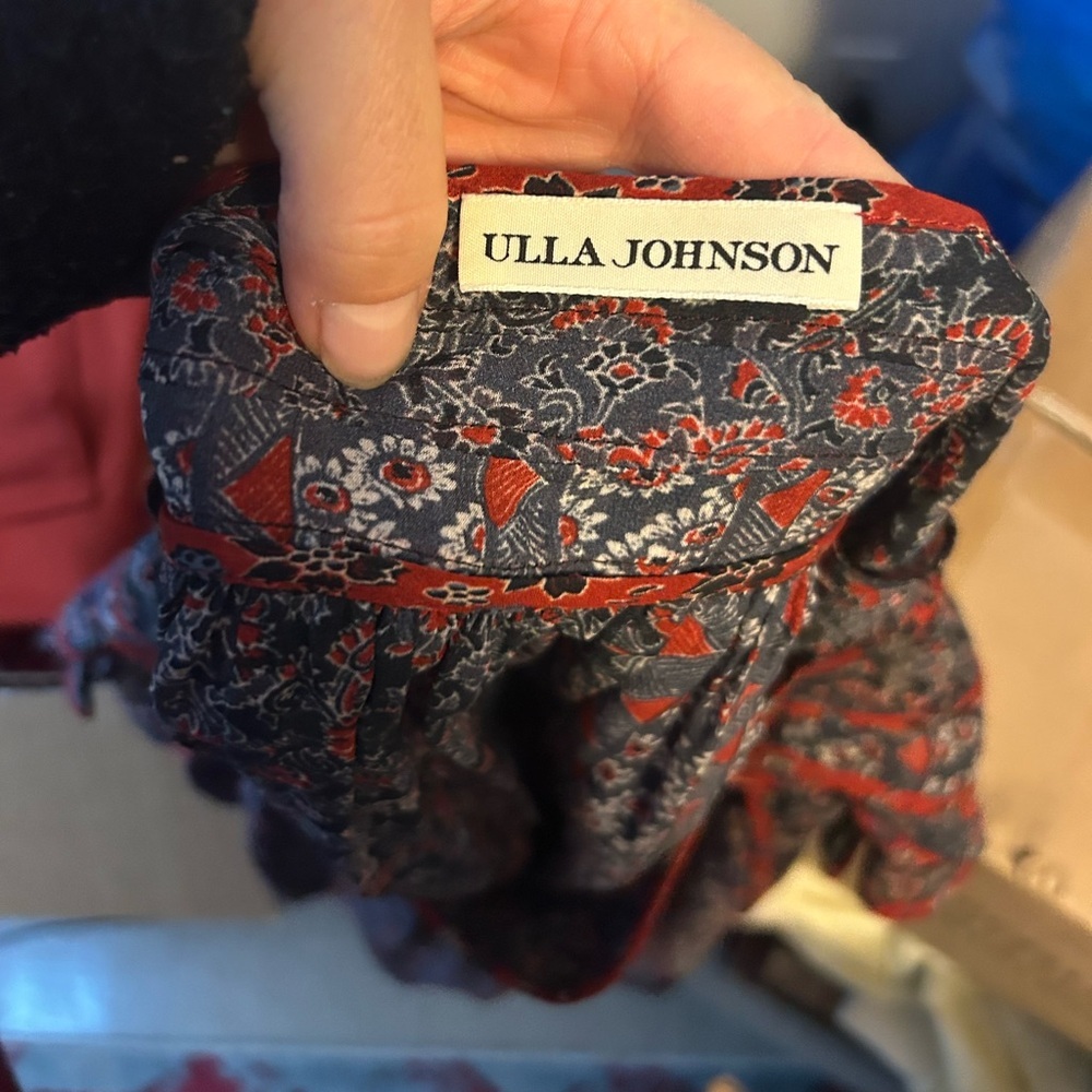 Ulla Johnson Red and Black Floral Blouse - Picture 3 of 5